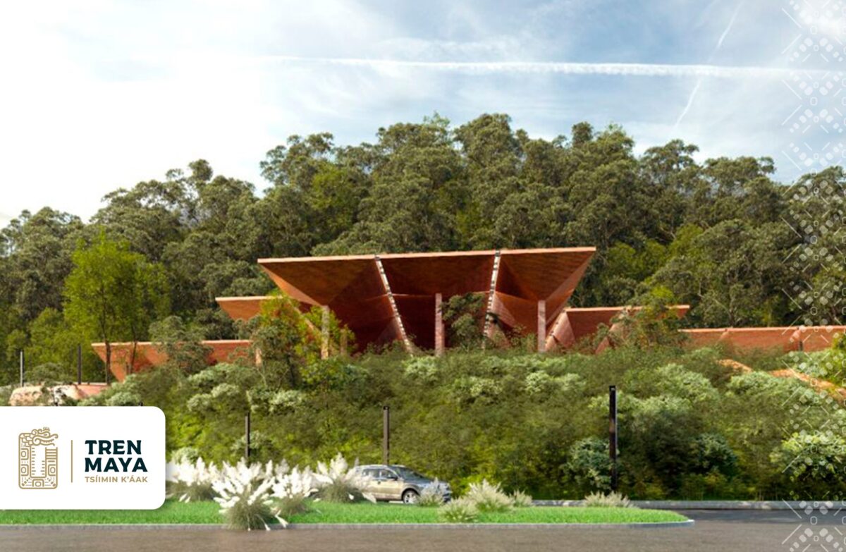Estación Boca del Cerro, exterior, render, imágenes, selva